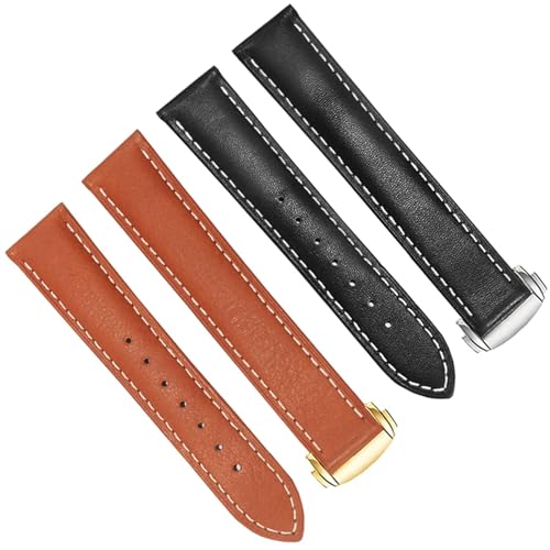 Bracelet montre cuir véritable Omega Seamaster boucle pliante - 6