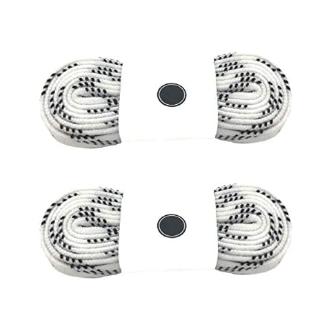 Silfrae Waxed Skate Hockey Laces, Sold in Two Pairs, Heavy Duty, Perfect for Hockey, Roller Derby, and Skates, and Boots, Multi-Size and Multi-Color Available. (White, 96") Cover