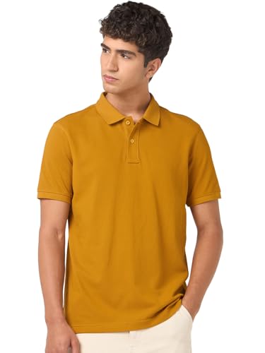 Image of Bewakoof Men Solid Regular Fit Half Sleeve Collar Pure Cotton T-Shirt