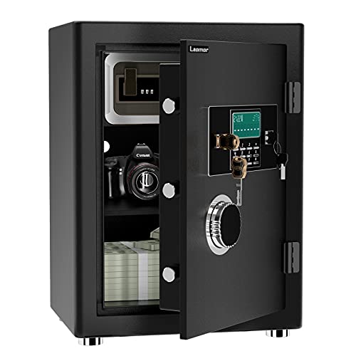 Safe Box, 2.05 Cubic Feet Security Safe for Home and Office Cabinet Safes with LCD Digital Screen Programmable Keypad, Laomor Lock Box for Money Cash Documents Jewelry Passport, Medium, Black Safe Box, 2.05 Cubic Feet Security Safe for Home and Office Cabinet Safes with LCD Digital Screen Programmable Keypad, Laomor Lock Box for Money Cash Documents Jewelry Passport, Medium, Black