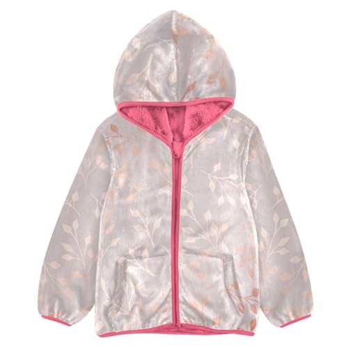GuoChe Rose Gold Floral Toddler Sherpa Jacket