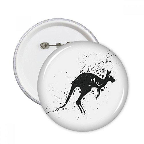Pins rond blanc Mexicaine Kangourou Noir pour masquer un trou ou raviver un sac à dos usé
