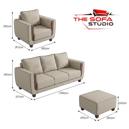 Image of Modern Sofa Set 3-Seater with Armchair and Footrest,4 Seater, 5 Seater Design in 3+1+Footrest Sofa for Living Room, Bedroom, Hallways