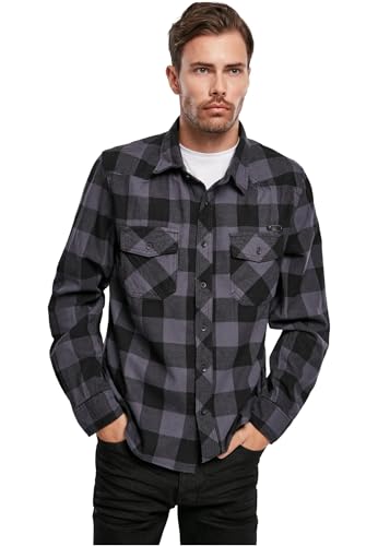 Brandit Check Shirt Herren Baumwoll Hemd XXL Black-grey