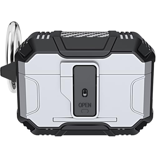 Funda para Airpods Pro 2019 plateada rígida con silicona resistente a golpes