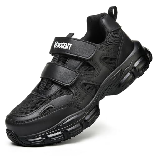 Image of Hogent Steel Toe Shoes for Men Women, Wide & Non-Slip Work Shoes | Indestructible Comfortable Safety Sneakers, Lightweight Breathable Construction Shoes, Puncture Proof Ergonomic Design