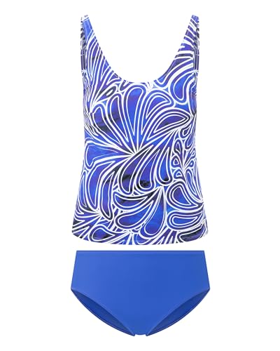 Susa Women’s 2000_299 Tankini Set, Blue- Print, 44/ D