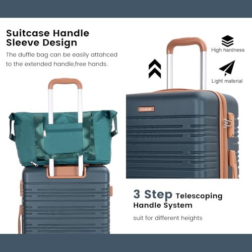 Image of 4-Piece Luggage Sets 16 inch20 inch24 inch28 inch,Suitcases with Double Spinner Wheels and TSA Lock,Hardcase 6 set Luggage with Underseat Duffel Bag