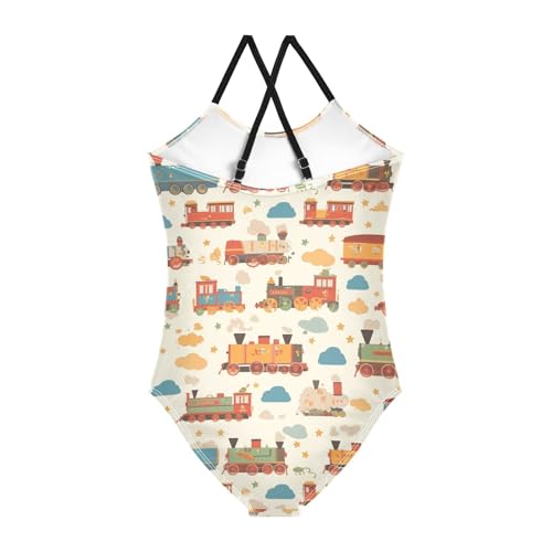 KLL Funny Steam Train Girl 1 Piece Swim Suit Beach Swimming Suits Adjustable Shoulder Strap UPF 50+2