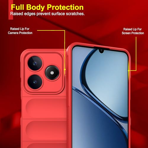 Image of Zapcase Back Case Cover for Realme Narzo N63 | Compatible for Realme Narzo N63 Back Cover | Liquid Silicon Magic Case with Camera Protection | Red
