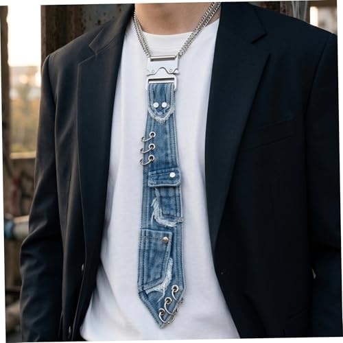 Corbata vaquera de mujer con cadena y ajuste regulable para máxima comodidad 2