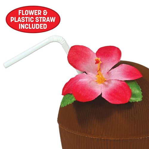 Beistle Plastic Coconut Cups 3 Piece, 16 oz, Multicolor by Beistle - Image 3