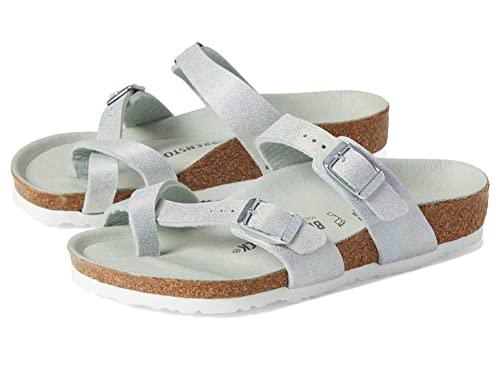 Birkenstock Kids Mayari Vegan Sandals, Iridescent Matcha Microfiber, 10-10.5 Little Kid Narrow