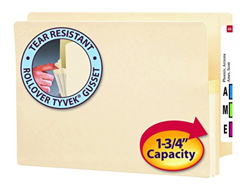 Smead-End-Tab-File-Pocket-Reinforced-Straight-Cut-Tab-1-34-Expansion-Legal-Size-Manila-25-per-Box-76114
