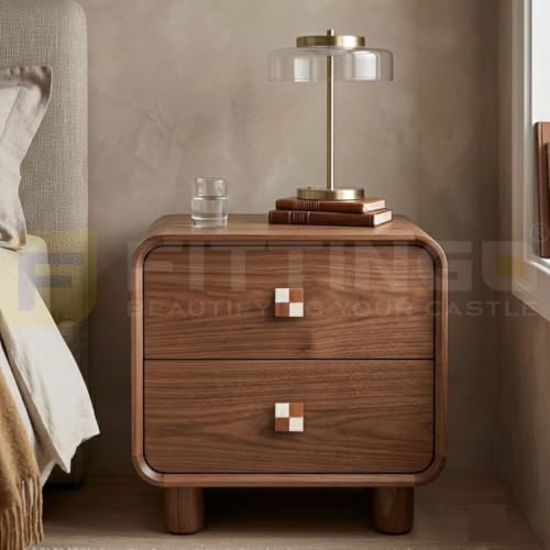 Image of 2 Piece Classic Wooden Knobs for Kitchen Cabinets, Dressers & Wardrobes | Solid Teak Wood Construction | Colour: Natural Wood | Size: 1.5 Inch-| 3 Years Warranty |