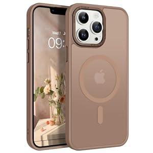 GaoBao für iPhone 13 Pro Hülle, Handyhülle iPhone 13 Pro [Kompatibel mit MagSafe] Durchscheinende Matte Magnetische Stoßfeste Anti-Fingerabdruck Schutzhülle für i Phone 13 Pro 6.1" Case, Braun
