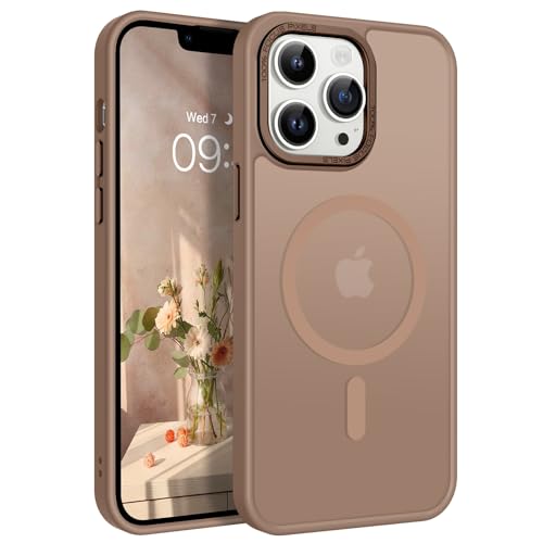 GaoBao für iPhone 13 Pro Hülle, Handyhülle iPhone 13 Pro [Kompatibel mit MagSafe] Durchscheinende Matte Magnetische Stoßfeste Anti-Fingerabdruck Schutzhülle für i Phone 13 Pro 6.1' Case, Braun