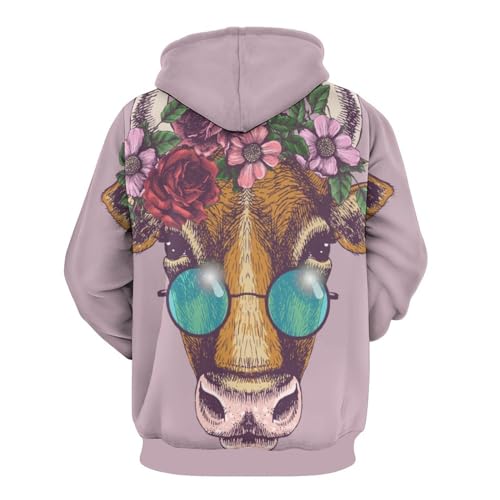 Sweat à capuche fleur de vache UMENG pull unisexe manche longue - 3