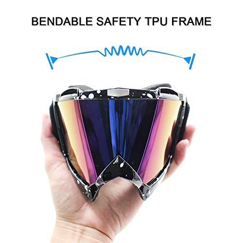 Image of SPOSUNE Motorcycle Goggles, ATV Dirt Bike Off Road Racing MX Riding Goggle Anti-Scratch Dustproof Bendable UV400 Eyewear with Padded Soft Thick Foam,Adjustable Strap for Adults' Cycling Motocross