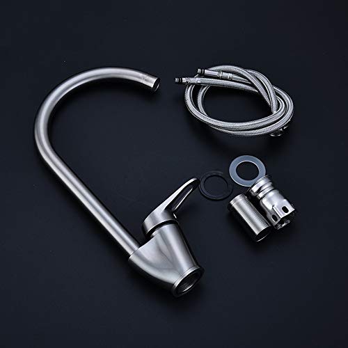 Mitigeur eau chaude/froide avec bec pivotant en acier inoxydable - 5