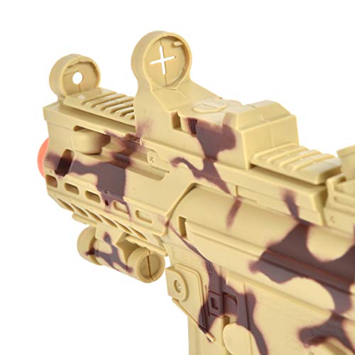 Mini Machine Blaster Toy – With Realistic Sounds And Led Lights |Military Solider Desert Camo Role Play Toy | Costume Accessory For Kids – Maxx Action #TOP4