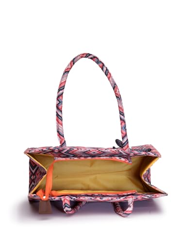 Image of ENSAC Women's Floral Print Tote Bag | Lightweight Handbag with Zipper Closure