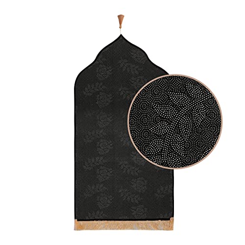 JINTN Islamic Prayer Rug Flannel Thick Padded Muslim Praying Mat for Men and Women Prayer Carpet Mat Traditional Muslim Ramadan Eid Gift - Image 4