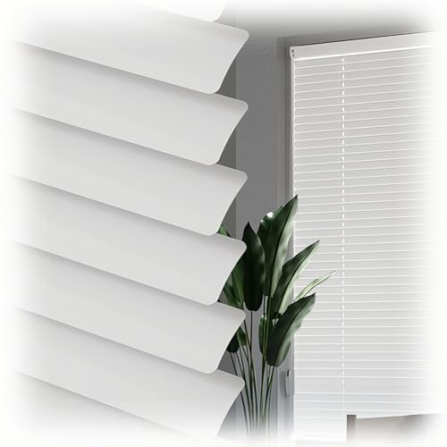 Persiana De Aluminio Privacidad Persianas Horizontales Opacas Fácil Instalación Varios Tamaños para Ventanas Y Puertas, Cortinas De Cocina, Baño, Domitorio(White)
