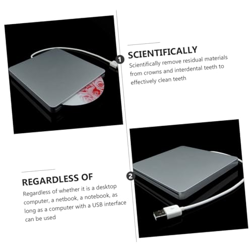 Lecteur DVD externe USB 3.0 argenté pour PC portable et ordinateur de bureau
