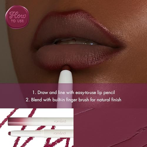 Image of rom&nd Lip Mate Pencil 09 Plum Burgundy - Precision Lip Liner for Natural Overlining, Contouring & Defined Semi-Matte Lips