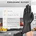 SWIFTLITE Black Vinyl Gloves, Food Grade Gloves Disposable Latex Free & Powder Free, Guantes for Cleaning Cooking Food Prep (100, Large)