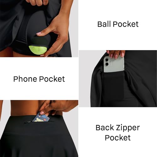 Image of Women's High Waist Pleated Tennis Skirt with 4 Pockets Lightweight Athletic Golf Skorts Skirts for Running Workout