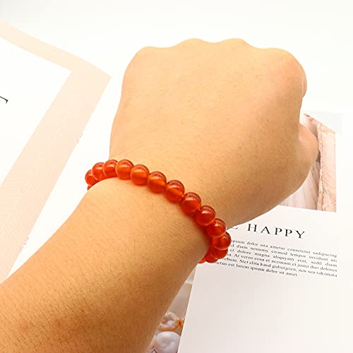 4-10mm Carnelian Crystal Bracelet - Natural Orange Carnelian Gemstone Bracelet for Women4