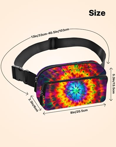 Image of Tie Dye Fanny Pack for Women Belt Bag Fashion Everywhere Waist Pouch Lightweight Crossbody Bags with Adjustable Strap