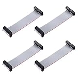 uxcell リボンケーブル 2.54mmピッチ フラットリボンケーブル IDC 25mm x 10cm 20ピン FC/FC ワイヤー コネクター PC LEDディスプレイ用 4個入り