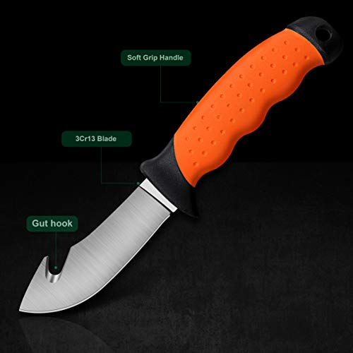 MIZUSUPI Hunting Knife Kit - Portable Butcher Processor Set for Deer Hunting, Fishing, Camping Game Cleaning Set for Hunters and Fishermen, Gear Accessories Set for Men, Hunting Knives 4 Pcs