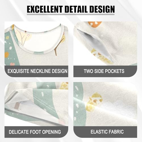 Summer Pajama Set Road Tree, Short Sleeve Sleepwear Nightwear4