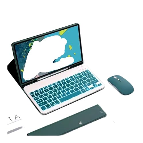 Funda teclado iPad 10 y 11 Gen de 10.9 pulgadas con ratón inalámbrico retroiluminado verde