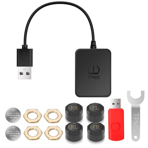 �^�C����C���Z���T�[ TPMS ��C���Z���T�[ �� �J�[�i�r�ɕ\�� �^�b�`���� 0.1Bar�����x 5��A���[�� ��C���E���x�����A���^�C���Ď� ����Android�J�[�i�r���ڎԑΉ� IPX67�h�� �ȒP��t �ő�8bar(��116psi) �l�֎ԗp�^�C��