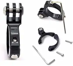 Suporte Preto Alumínio Guidão Moto Bike Compatível Gopro