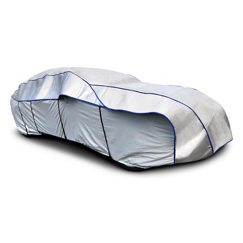 Image of Budge Hail Jacket Car Cover, Hail-Resistant, Outdoor, Heavy Duty, Hail Jacket fits Sedans up to 228 inch, Gray