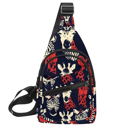 Sac à dos à bandoulière running avec sangle réglable sac banane multicolore