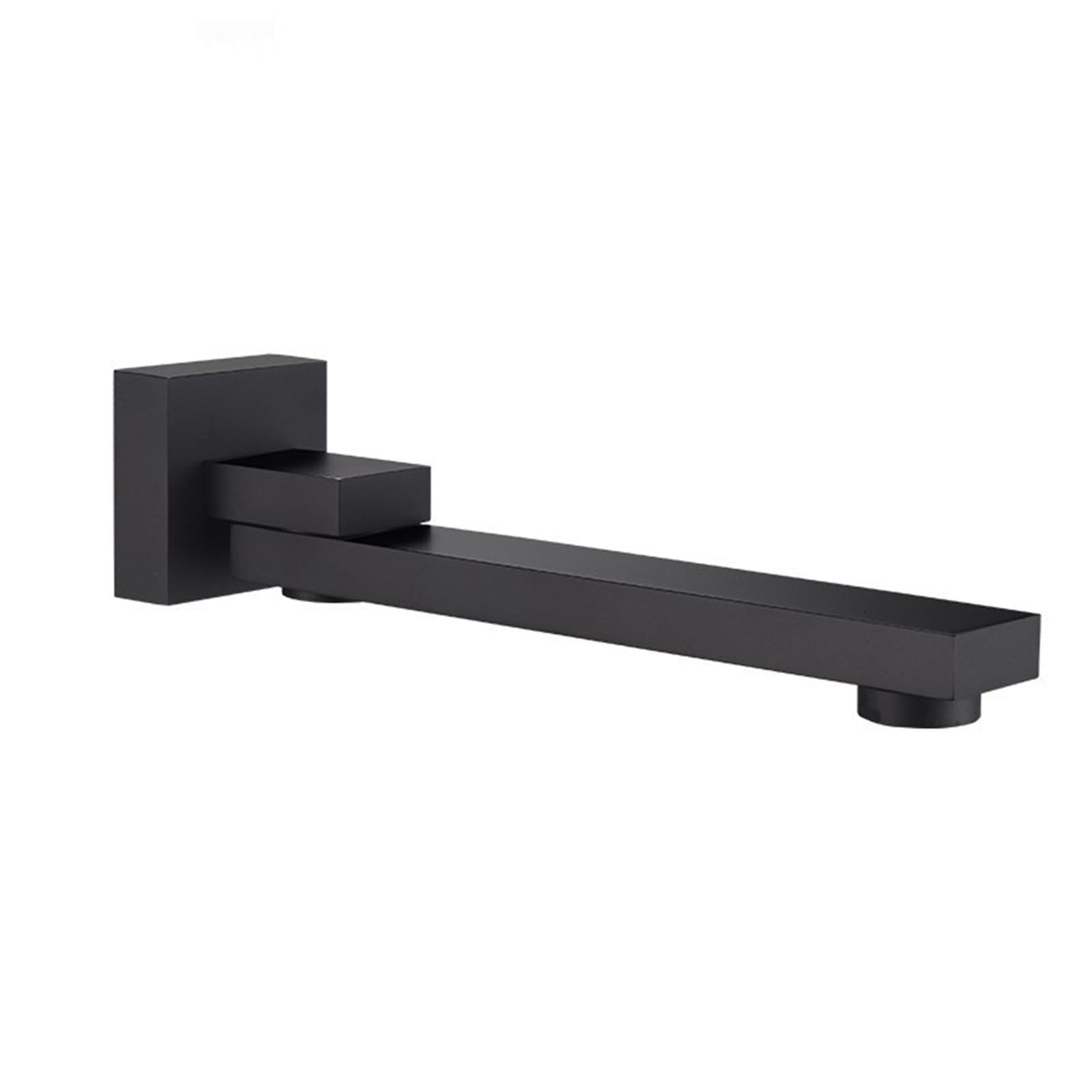 Wtaxbh Black Square Ss Outside Tap Wall Mounted Faucet Spout Brass Chrome Square And Round Shower Arm Bathtub Accessories Effluent(Black Square Ss)