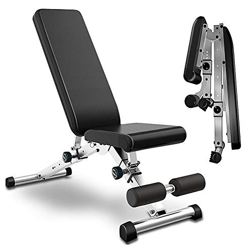 Adjustable Bench, Fitness Training Weight Bench Adjustable for Full Body Workout- Multi-Purpose Foldable Incline/Decline Bench Press (Black) - Home Fitness Guru Adjustable Bench, Fitness Training Weight Bench Adjustable for Full Body Workout- Multi-Purpose Foldable Incline/Decline Bench Press (Black)