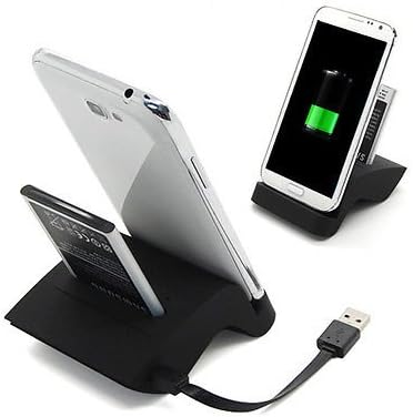 Dual USB Sync Battery Dock, Base Charger Holder, Black