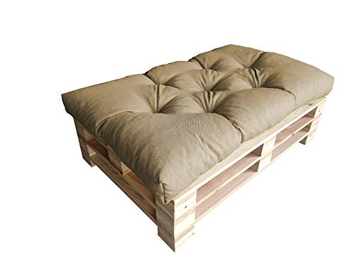 Preisvergleich Produktbild chilly pilley Palettenauflage Schaumflocken palettenkissen Palettenpolster Palettenmöbel Palettensofa Rückenlehne Sitzkissen Seitenkissen Set (Sitzkissen 120 x 60 Beige)