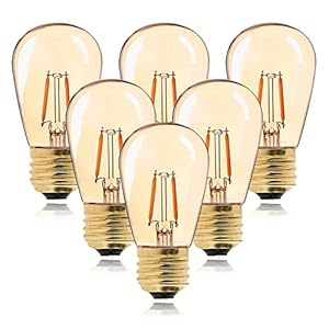 6 stuks S14 E27 LED warm wit vintage lamp 1W Edison gloeilamp vervangt 10 watt gloeilampen, getinte glazen coating retro…