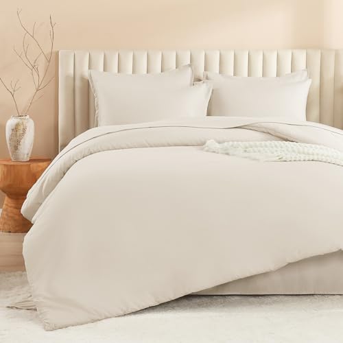 Image of Litanika Oversized King Comforter Sets Beige - 7 Pieces Bed in a Bag Oversized King Bedding Comforter Sets, Solid Lightweight Bed Set with Comforter, Sheets, Pillowcases & Shams