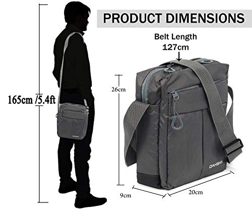 DAHSHA-Nylon-Stylish-Small-Padded-Sling-Cross-Body-Travel-Messenger-Bag-with-Multi-Pocket-Zip-Closure-and-Adjustable-Straps-For-Men-Women-Grey-20-X-9-x-26-Cm