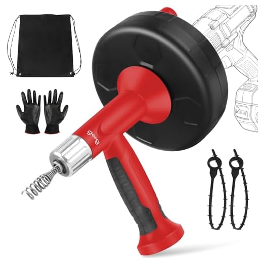 XJX 25FT Drain Auger with Drill Adapter
